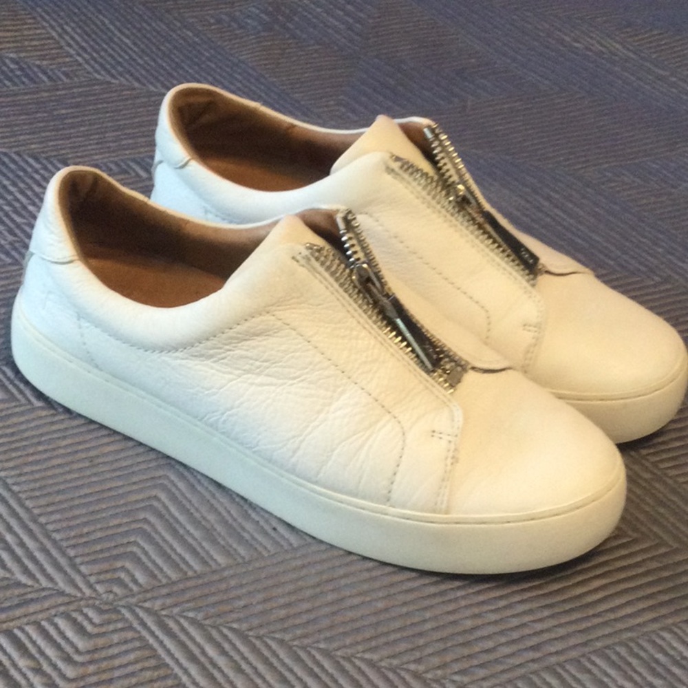 Frye White Leather Sneakers